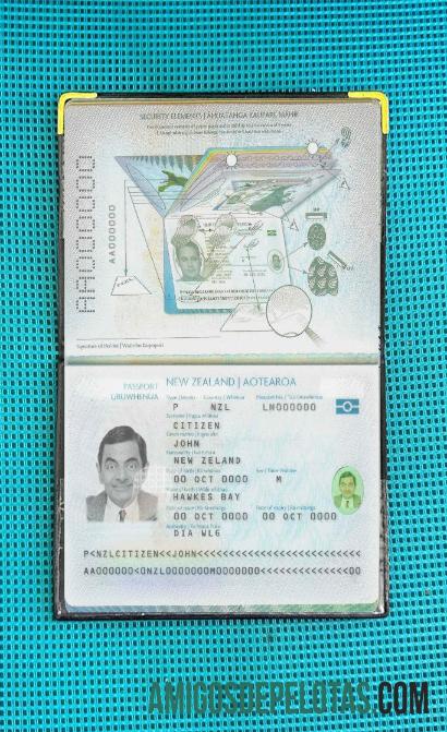 Passaporte da Nova Zelândia (presente em 2005) Visual fotográfico baixar para verificação